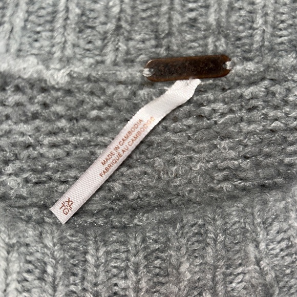 Free People Bradley Pullover Sweater in Light Gray Textured Knit XL - Picture 6 of 8